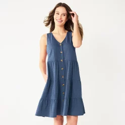 Women's Sonoma Goods For Life® Sleeveless Tiered Knit Dress 11 Women's Sonoma Goods For Life® Sleeveless Tiered Knit Dress -Sonoma Goods For Life Shop 5501602 Midnight Blue