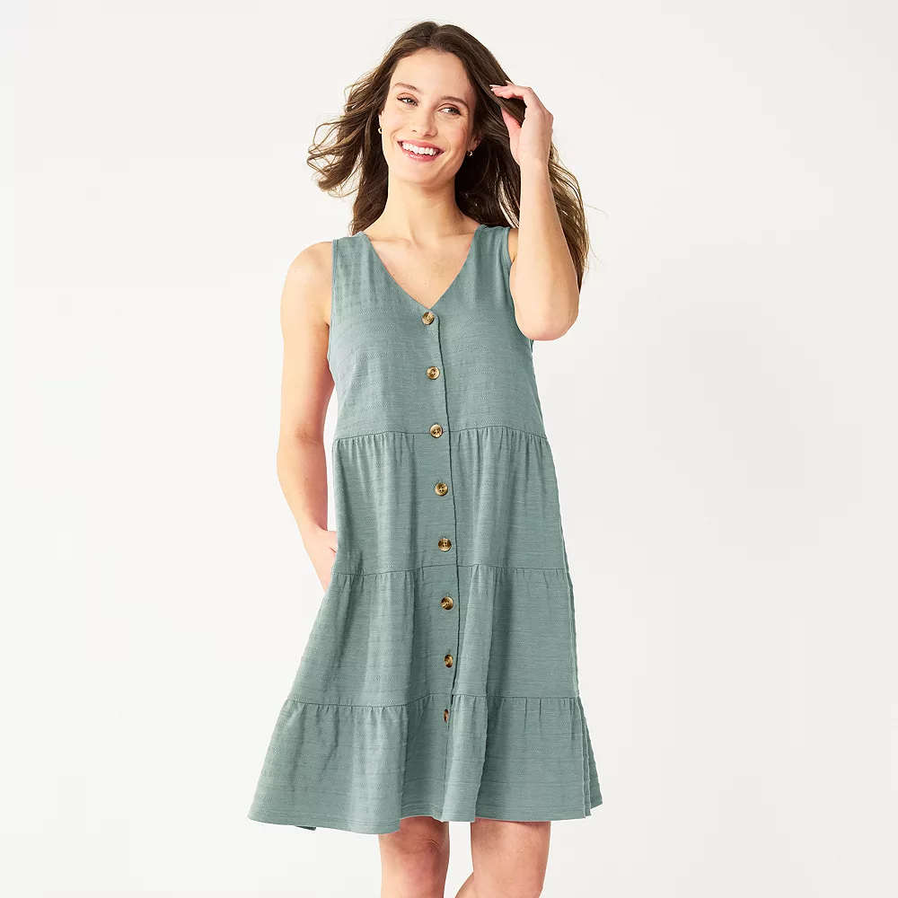 Women's Sonoma Goods For Life® Sleeveless Tiered Knit Dress 1 Women's Sonoma Goods For Life® Sleeveless Tiered Knit Dress