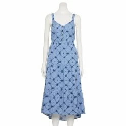 Women's Sonoma Goods For Life Tiered Midi Dress -Sonoma Goods For Life Shop 5504040 Blue Dye