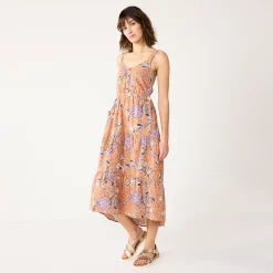 Women's Sonoma Goods For Life Tiered Midi Dress -Sonoma Goods For Life Shop 5504040 Neutral Floral