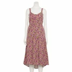 Women's Sonoma Goods For Life Tiered Midi Dress -Sonoma Goods For Life Shop 5504040 Plum Floral