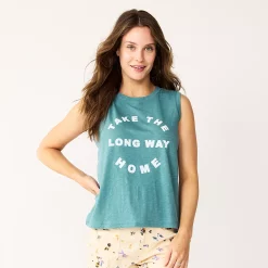 Women's Sonoma Goods For Life® Muscle Graphic Tank -Sonoma Goods For Life Shop 5504455 Blue Long Way Home