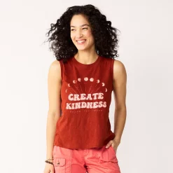 Women's Sonoma Goods For Life® Muscle Graphic Tank -Sonoma Goods For Life Shop 5504455 Chili Create Kindness