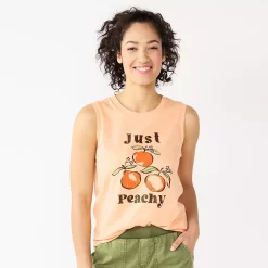 Women's Sonoma Goods For Life® Muscle Graphic Tank -Sonoma Goods For Life Shop 5504455 Just Peachy
