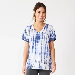 Women's Sonoma Goods For Life® Tunic Tee -Sonoma Goods For Life Shop 5508079 Blue Tie Dye
