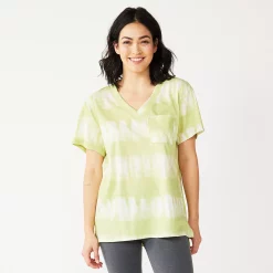 Women's Sonoma Goods For Life® Tunic Tee -Sonoma Goods For Life Shop 5508079 Lime Tie Dye
