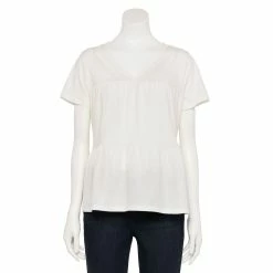 Women's Sonoma Goods For Life® Tiered V-Neck Top -Sonoma Goods For Life Shop 5508144 Cream White