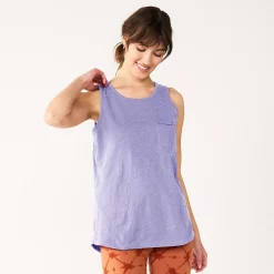 Petite Sonoma Goods For Life® High-Neck Pocket Tank -Sonoma Goods For Life Shop 5508897 Leland Purple