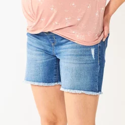 Maternity Sonoma Goods For LifeĀ® Side Panel Frayed Hem Jean Shorts