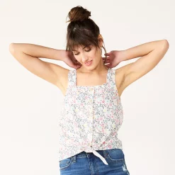 Women's Sonoma Goods For Life® Tie-Hem Squareneck Tank -Sonoma Goods For Life Shop 5510685 Multi Color Floral