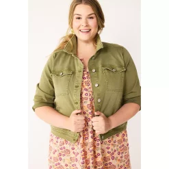 Plus Size Sonoma Goods For Life® Premium Over-Dyed Jacket -Sonoma Goods For Life Shop 5511545 Lennon Green