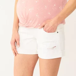 Maternity Sonoma Goods For Life® Over-The-Belly Panel Jean Shorts -Sonoma Goods For Life Shop 5514842 Vital White