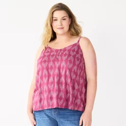 Plus Size Sonoma Goods For Life® Swing Tank -Sonoma Goods For Life Shop 5514853 Mauve Geo