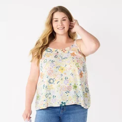 Plus Size Sonoma Goods For Life® Swing Tank -Sonoma Goods For Life Shop 5514853 Mint Bloom