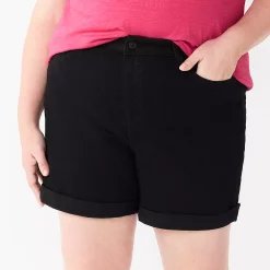 Plus Size Sonoma Goods For Life® Highrise Curvy Denim Shorts -Sonoma Goods For Life Shop 5515737 Black