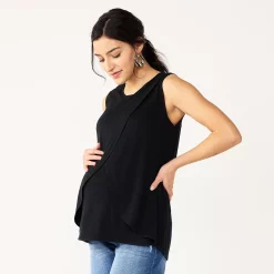 Maternity Sonoma Goods For Life® Sleeveless Tulip-Front Nursing Top -Sonoma Goods For Life Shop 5516168 Black