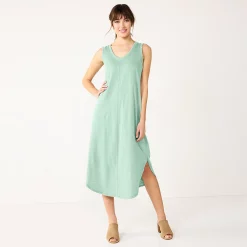 Women's Sonoma Goods For Life® Sleeveless Shirttail Knit Midi Dress -Sonoma Goods For Life Shop 5522320 Aqua Blue