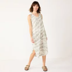 Women's Sonoma Goods For Life® Sleeveless Shirttail Knit Midi Dress -Sonoma Goods For Life Shop 5522320 Gray Dye