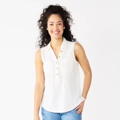 Women's Sonoma Goods For Life® Popover V-neck Utility Tank -Sonoma Goods For Life Shop 5522895 White