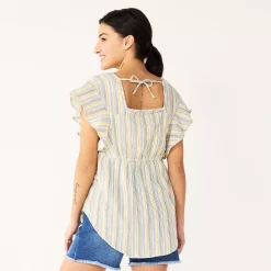 Maternity Sonoma Goods For Life® Squareneck Ruffle Top -Sonoma Goods For Life Shop 5525569 ALT