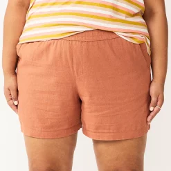 Plus Size Sonoma Goods For Life® Easy Pull-On Shorts -Sonoma Goods For Life Shop 5526465 Mocha Frosting