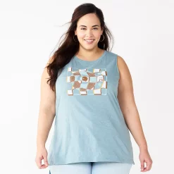 Plus Size Sonoma Goods For Life® Graphic Muscle Tank -Sonoma Goods For Life Shop 5529302 Blue Record