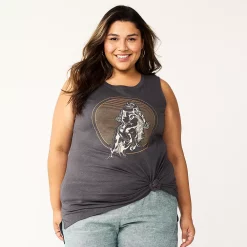 Plus Size Sonoma Goods For Life® Graphic Muscle Tank -Sonoma Goods For Life Shop 5529302 Grey Cowboy