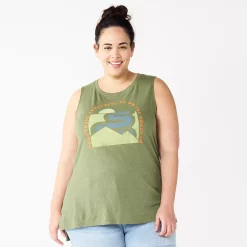 Plus Size Sonoma Goods For Life® Graphic Muscle Tank -Sonoma Goods For Life Shop 5529302 Olive Horizon