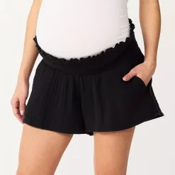 Maternity Sonoma Goods For Life® Smocked Shorts -Sonoma Goods For Life Shop 5532352 Pitch Black