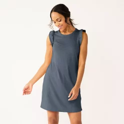 Women's Sonoma Goods For Life® Ruffle Sleeveless Knit Dress -Sonoma Goods For Life Shop 5535468 Navy