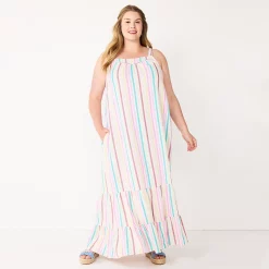 Women's Sonoma Goods For Life® Tiered Maxi Dress -Sonoma Goods For Life Shop 5539034 Multi Color Stripe