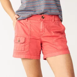 Women's Sonoma Goods For Life® Comfort Waist 5" Utility Shorts -Sonoma Goods For Life Shop 5542176 Coral