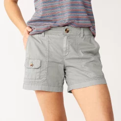 Women's Sonoma Goods For Life® Comfort Waist 5" Utility Shorts -Sonoma Goods For Life Shop 5542176 Light Gray