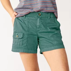 Women's Sonoma Goods For Life® Comfort Waist 5" Utility Shorts -Sonoma Goods For Life Shop 5542176 Nostalgic Green