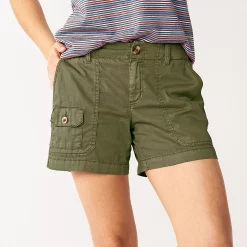 Women's Sonoma Goods For Life® Comfort Waist 5" Utility Shorts -Sonoma Goods For Life Shop 5542176 Olive
