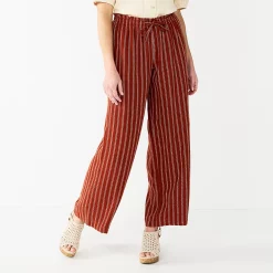 Women's Sonoma Goods For Life® Wide-Leg Linen Blend Pants 8 Women's Sonoma Goods For Life® Wide-Leg Linen Blend Pants -Sonoma Goods For Life Shop 5545402 Cinnamon Stripe