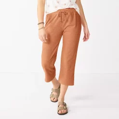 Women's Sonoma Goods For Life® Cropped Lightweight Lounge Pants -Sonoma Goods For Life Shop 5545996 Blushing Caramel