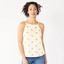 Women's Sonoma Goods For Life® Squareneck Camisole -Sonoma Goods For Life Shop 5546411 Cream Sunflower