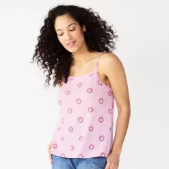 Women's Sonoma Goods For Life® Squareneck Camisole -Sonoma Goods For Life Shop 5546411 Purple Floral
