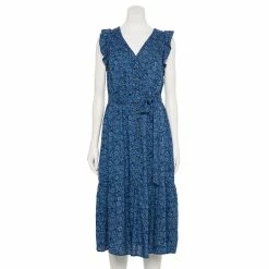 Women's Sonoma Goods For Life® Ruffle Midi Dress -Sonoma Goods For Life Shop 5547162 Navy Floral