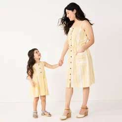 Women's Sonoma Goods For Life® Print Button-Front Tank Dress -Sonoma Goods For Life Shop 5547163 Yellow Stripe