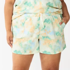 Plus Size Sonoma Goods For Life® Drawstring Fleece Shorts -Sonoma Goods For Life Shop 5549511 Blue Cloud Dye