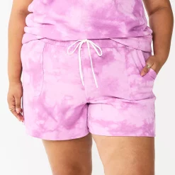 Plus Size Sonoma Goods For Life® Drawstring Fleece Shorts -Sonoma Goods For Life Shop 5549511 Purple Dye
