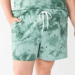Plus Size Sonoma Goods For Life® Drawstring Fleece Shorts -Sonoma Goods For Life Shop 5549511 Star Tie Dye