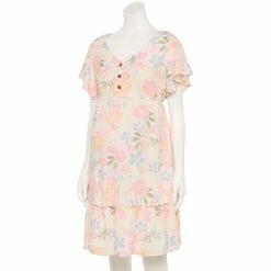 Maternity Sonoma Goods For Life® Flutter-Sleeve Tiered Dress -Sonoma Goods For Life Shop 5549577 Multi Floral