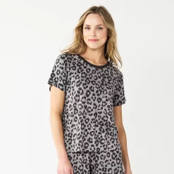 Women's Sonoma Goods For Life® Essential Short Sleeve Pajama Top -Sonoma Goods For Life Shop 5553510 Animal
