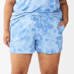 Plus Size Sonoma Goods For Life® Essential Pajama Shorts -Sonoma Goods For Life Shop 5553688 Blue Dye