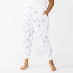 Plus Size Sonoma Goods For Life® Essential Banded Bottom Pajama Pants 8 Plus Size Sonoma Goods For Life® Essential Banded Bottom Pajama Pants -Sonoma Goods For Life Shop 5553692 White Floral