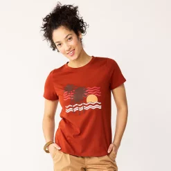 Women's Sonoma Goods For Life® Summer Graphic Tees -Sonoma Goods For Life Shop 5558324 Dark Rust Palm Scene