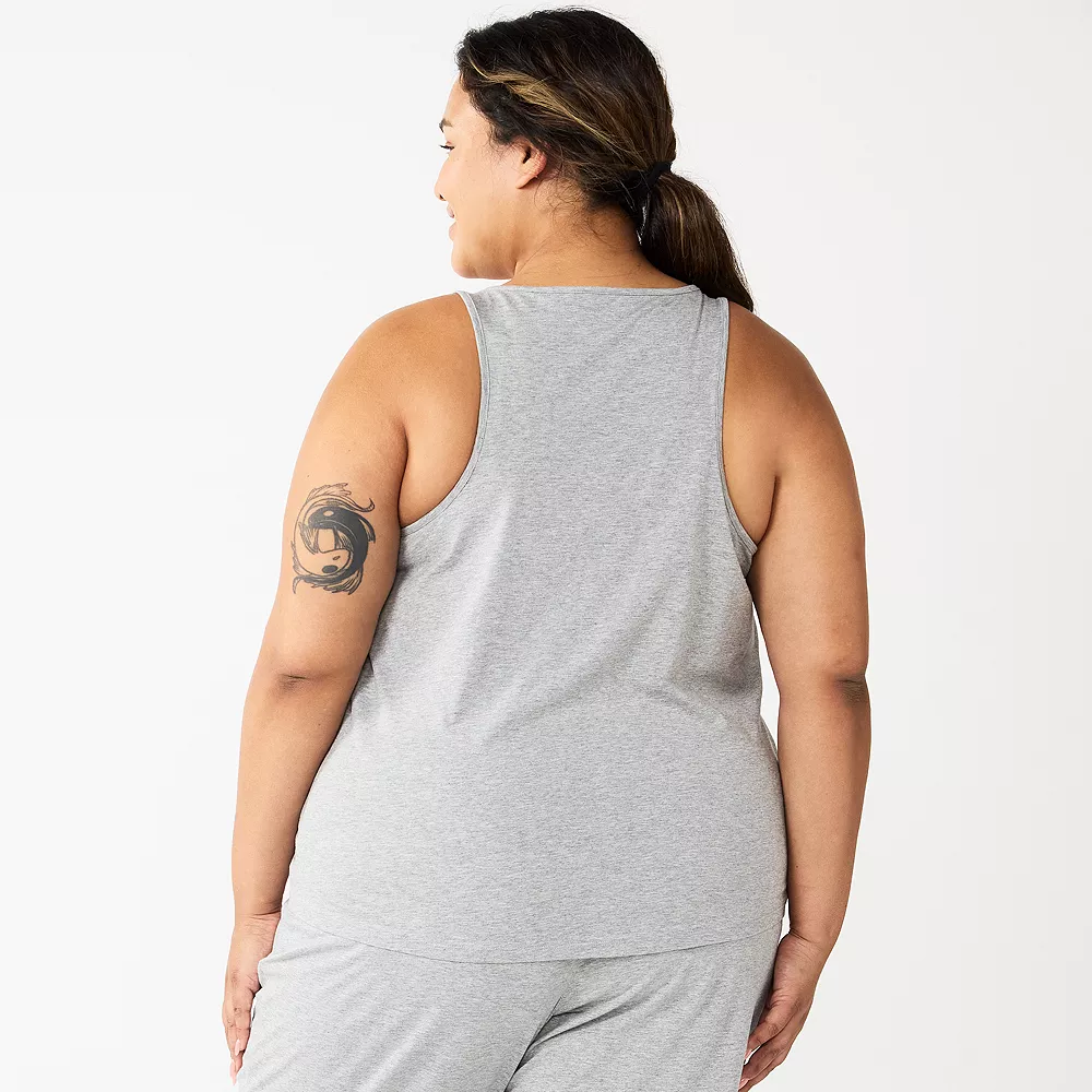 Plus Size Sonoma Goods For Life® Essential Pajama Tank Top 4 Plus Size Sonoma Goods For Life® Essential Pajama Tank Top - Image 4